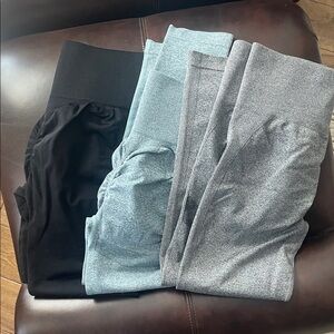 Set of Black, Gray and Green Leggings